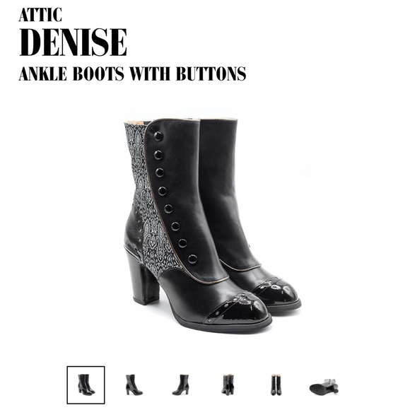 Fluevog Attic Denise Ankle Boot with Buttons in Black - Picture 10 of 13
